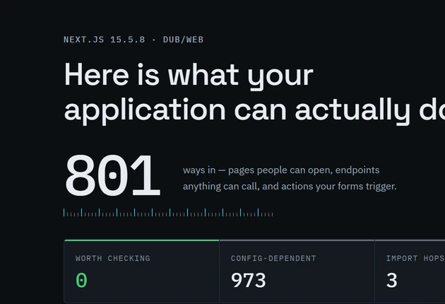 The top of the dub report: 801 ways in, 0 worth checking.